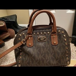 Michael Kors Saffiano Studded Satchel Handbag